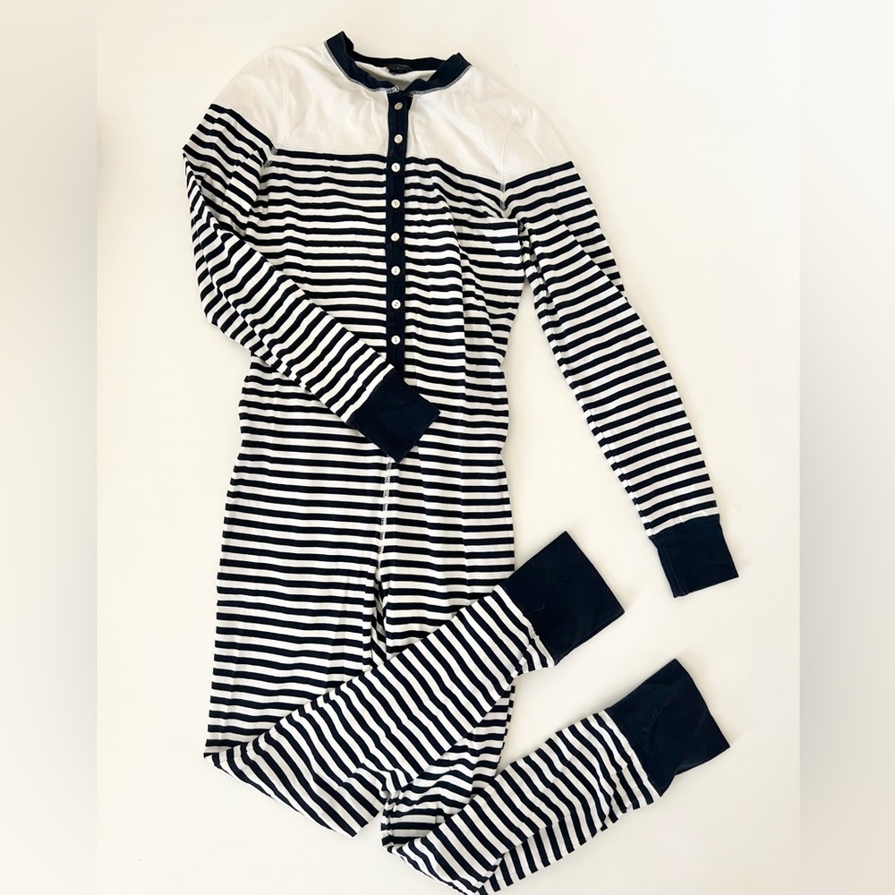J. Crew Unionsuit Navy & White Stripes
